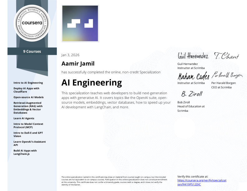 SCRIMBA AI Engineering Final Certificate